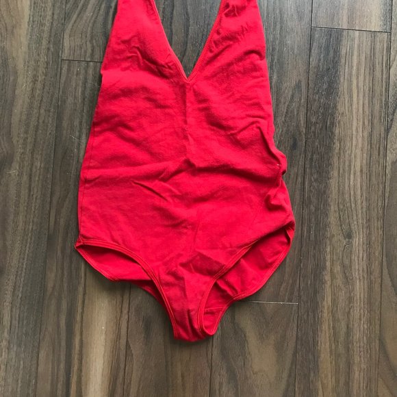 Red Bodysuit American Apparel Size Medium - Picture 2 of 4